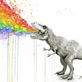 T-Rex Tastes the Rainbow Painting by Olga Shvartsur T-Rex Tastes the Rainbow Painting by Olga Shvartsur