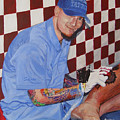Tattoo Artist - Brandon Notch Painting by Quwatha Valentine Tattoo Artist - Brandon Notch Painting by Quwatha Valentine