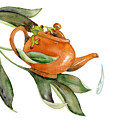 Tea Frog Painting by Amy Kirkpatrick Tea Frog Painting by Amy Kirkpatrick