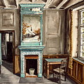 Teal Fireplace Painting by Debbie Criswell Teal Fireplace Painting by Debbie Criswell