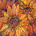 Textured Gold and Red Sunflowers by Nadine Rippelmeyer Textured Gold and Red Sunflowers by Nadine Rippelmeyer