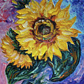 That Sunflower From The Sunflower State Palette Knife Technique Painting by OLena Art That Sunflower From The Sunflower State Palette Knife Technique Painting by OLena Art
