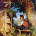 The bee friend Painting by Hans Thoma The bee friend Painting by Hans Thoma