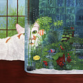The Cat Aquatic Painting by Karen Zuk Rosenblatt The Cat Aquatic Painting by Karen Zuk Rosenblatt