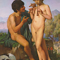 The Flute Lesson Painting by Jules Elie Delaunay The Flute Lesson Painting by Jules Elie Delaunay