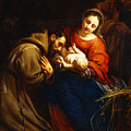 The Holy Family with Saint Francis Painting by Jacob van Oost The Holy Family with Saint Francis Painting by Jacob van Oost