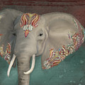 The King - African Bull Elephant - Kashmir Paisley Tribal Pattern Safari Home Decor Painting by Audrey Jeanne Roberts The King - African Bull Elephant - Kashmir Paisley Tribal Pattern Safari Home Decor Painting by Audrey Jeanne Roberts