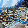 The Last Bastion..on the Beach Painting by Ron Morrison The Last Bastion..on the Beach Painting by Ron Morrison