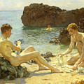 The Sun Bathers Painting by Henry Scott Tuke The Sun Bathers Painting by Henry Scott Tuke
