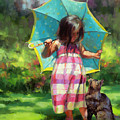 The Teal Umbrella Painting by Steve Henderson The Teal Umbrella Painting by Steve Henderson