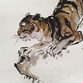 Tiger At Rest Painting by Fereshteh Stoecklein Tiger At Rest Painting by Fereshteh Stoecklein