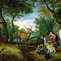 The Vision Of Saint Hubert by Brueghel and Rubens The Vision Of Saint Hubert by Brueghel and Rubens