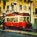 Tram in Lisbon Painting by Dimitar Hristov Tram in Lisbon Painting by Dimitar Hristov