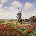 Tulip Fields with the Rijnsburg Windmill Painting by Claude Monet Tulip Fields with the Rijnsburg Windmill Painting by Claude Monet