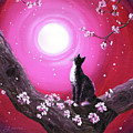Tuxedo Cat in Cherry Blossoms Painting by Laura Iverson Tuxedo Cat in Cherry Blossoms Painting by Laura Iverson