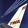 TWA Star Stream Jet - Minimalist Vintage Advertising Poster Painting by Studio Grafiikka TWA Star Stream Jet - Minimalist Vintage Advertising Poster Painting by Studio Grafiikka