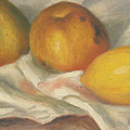 Two Apples and a Lemon Painting by Pierre Auguste Renoir