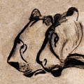 Two Chauvet Cave Lions - Clear Version Painting by Weston Westmoreland Two Chauvet Cave Lions - Clear Version Painting by Weston Westmoreland