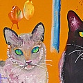 Two Superior Cats with Wild Wallpaper by Charles Stuart Two Superior Cats with Wild Wallpaper by Charles Stuart