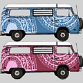 Two VW Vans Digital Art by Piotr Dulski Two VW Vans Digital Art by Piotr Dulski