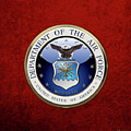 U. S. Air Force - U S A F Emblem over Red Velvet Digital Art by Serge Averbukh U. S. Air Force - U S A F Emblem over Red Velvet Digital Art by Serge Averbukh