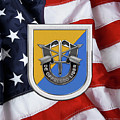 U. S. Army 8th Special Forces Group - 8 S F G Beret Flash over American Flag Digital Art by Serge Averbukh U. S. Army 8th Special Forces Group - 8 S F G Beret Flash over American Flag Digital Art by Serge Averbukh