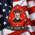 U S M C 2nd Reconnaissance Battalion - 2nd Recon Bn Insignia over American Flag Digital Art by Serge Averbukh U S M C 2nd Reconnaissance Battalion - 2nd Recon Bn Insignia over American Flag Digital Art by Serge Averbukh