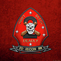 U S M C 2nd Reconnaissance Battalion - 2nd Recon Bn Insignia over Red Velvet Digital Art by Serge Averbukh U S M C 2nd Reconnaissance Battalion - 2nd Recon Bn Insignia over Red Velvet Digital Art by Serge Averbukh