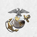 U S M C Eagle Globe and Anchor - C O and Warrant Officer E G A over White Leather Digital Art by Serge Averbukh U S M C Eagle Globe and Anchor - C O and Warrant Officer E G A over White Leather Digital Art by Serge Averbukh