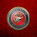 U. S. Marine Corps - U S M C Emblem over Red Velvet Digital Art by Serge Averbukh U. S. Marine Corps - U S M C Emblem over Red Velvet Digital Art by Serge Averbukh