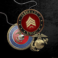 U. S. Marines Sergeant - U S M C Sgt Rank Insignia over Black Velvet Digital Art by Serge Averbukh U. S. Marines Sergeant - U S M C Sgt Rank Insignia over Black Velvet Digital Art by Serge Averbukh
