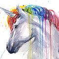 Unicorn Rainbow Watercolor Painting by Olga Shvartsur Unicorn Rainbow Watercolor Painting by Olga Shvartsur