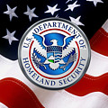 U. S. Department of Homeland Security - D H S Emblem over American Flag Digital Art by Serge Averbukh U. S. Department of Homeland Security - D H S Emblem over American Flag Digital Art by Serge Averbukh