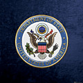 U. S. Department of State - D o S Emblem over Blue Velvet Digital Art by Serge Averbukh U. S. Department of State - D o S Emblem over Blue Velvet Digital Art by Serge Averbukh