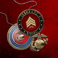 U. S. Marines Sergeant - U S M C Sgt Rank Insignia over Red Velvet Digital Art by Serge Averbukh U. S. Marines Sergeant - U S M C Sgt Rank Insignia over Red Velvet Digital Art by Serge Averbukh