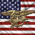 U.S. Navy SEALs Trident over U.S. Flag Digital Art by Serge Averbukh U.S. Navy SEALs Trident over U.S. Flag Digital Art by Serge Averbukh