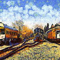 Van Gogh.s Train Station 7D11513 by Wingsdomain Art and Photography Van Gogh.s Train Station 7D11513 by Wingsdomain Art and Photography
