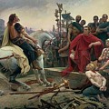 Vercingetorix throws down his arms at the feet of Julius Caesar Painting by Lionel Noel Royer Vercingetorix throws down his arms at the feet of Julius Caesar Painting by Lionel Noel Royer