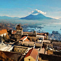 Vesuvio, panorama from Naples - 03 Painting by AM FineArtPrints Vesuvio, panorama from Naples - 03 Painting by AM FineArtPrints
