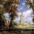 View of Salisbury Cathdral Painting by John Constable View of Salisbury Cathdral Painting by John Constable