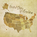 Vintage United States of America Digital Art by Laura Ostrowski Vintage United States of America Digital Art by Laura Ostrowski