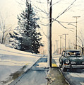 Volkswagen Karmann Ghia on snowy road Painting by Christopher Shellhammer Volkswagen Karmann Ghia on snowy road Painting by Christopher Shellhammer