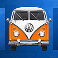 Volkswagen Type - Orange and White Volkswagen T 1 Samba Bus over Blue Canvas Photograph by Serge Averbukh Volkswagen Type - Orange and White Volkswagen T 1 Samba Bus over Blue Canvas Photograph by Serge Averbukh