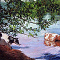 Wading Painting by Marie Witte Wading Painting by Marie Witte