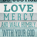 Walk Humbly- Micah Mixed Media by Linda Woods Walk Humbly- Micah Mixed Media by Linda Woods