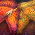 War Horse and Peace Horse Painting by Sue Halstenberg War Horse and Peace Horse Painting by Sue Halstenberg