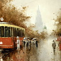 Warm Moscow Autumn of 1953 Painting by Igor Medvedev Warm Moscow Autumn of 1953 Painting by Igor Medvedev