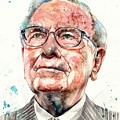 Warren Buffett portrait Painting by Suzann Sines Warren Buffett portrait Painting by Suzann Sines