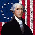 Washington and The American Flag Painting by War Is Hell Store Washington and The American Flag Painting by War Is Hell Store