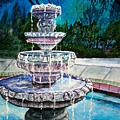 Water Fountain Acrylic Painting Art Print by Derek Mccrea Water Fountain Acrylic Painting Art Print by Derek Mccrea